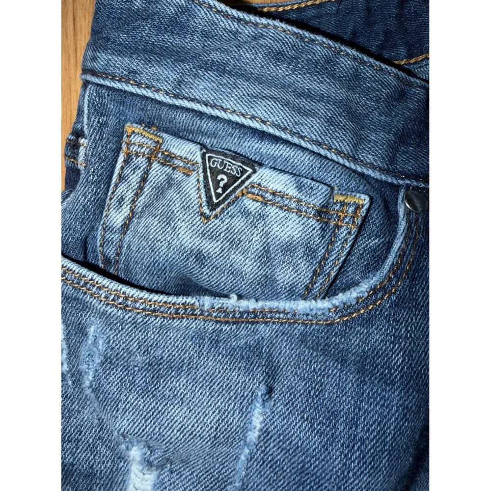 Guess Los Angeles Slim Tapered Distressed Ripped Jeans Dark Wash Size 29